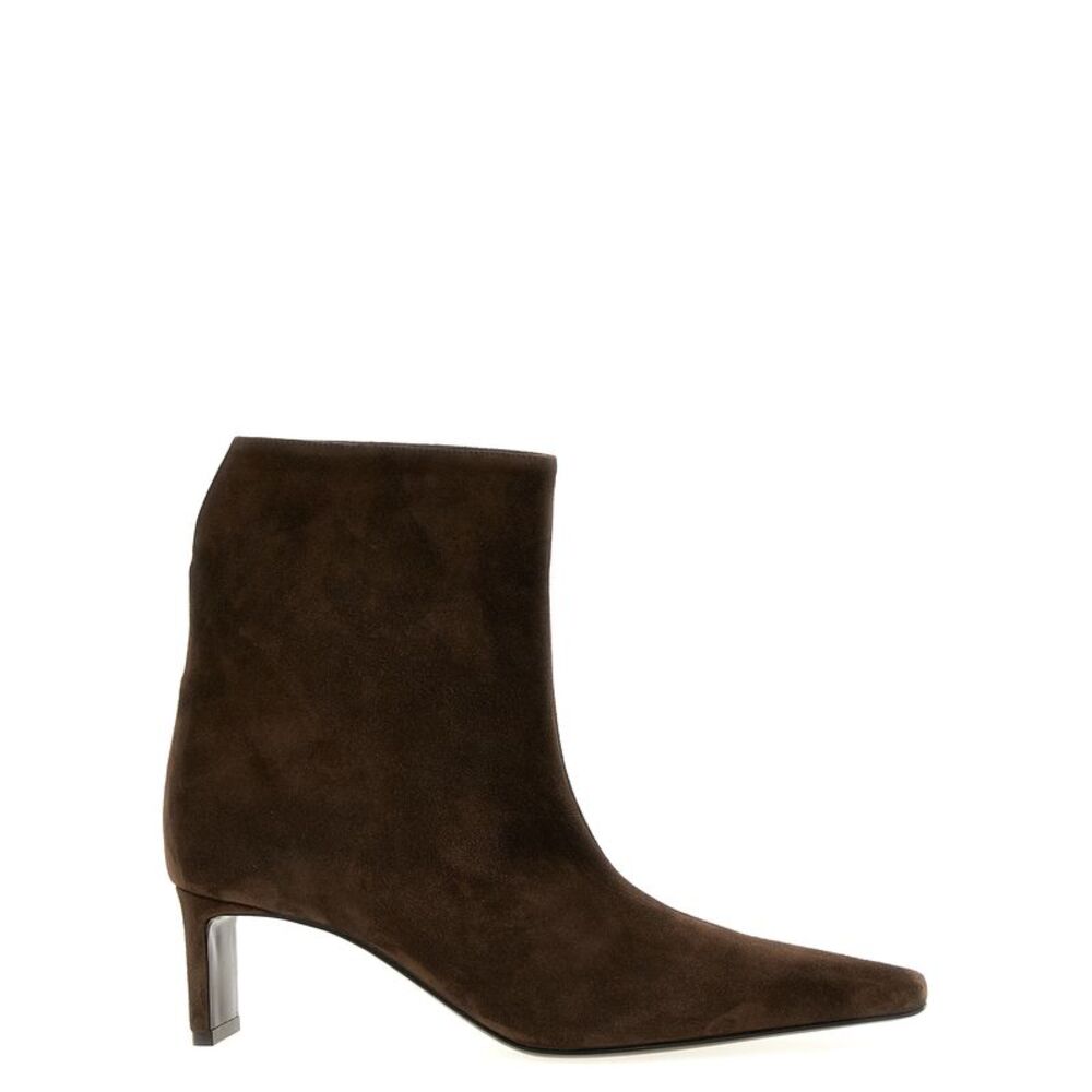 Khaite Brown Calfskin Ankle Women's Boots
